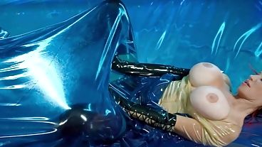 油光满面的女士展示超大奶子，在水床上玩得不亦乐乎